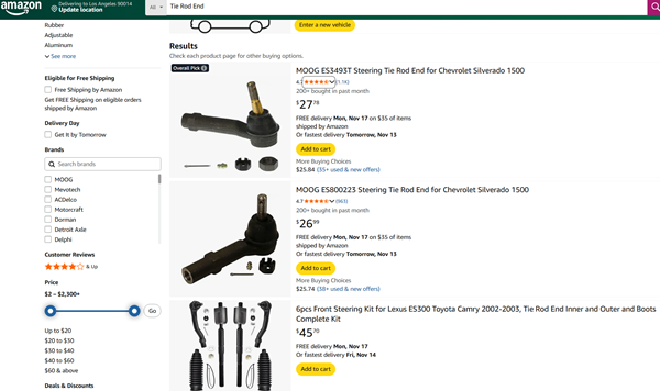 Cost to Replace Tie Rod Ends