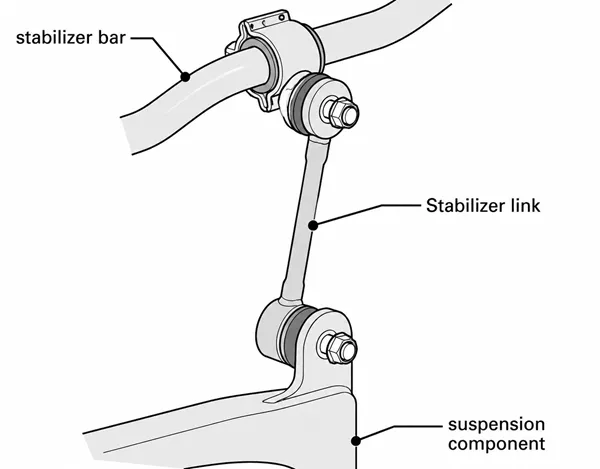 Stabilizer Link Function Overview Stabilizer link connecting stabilizer bar to suspension component