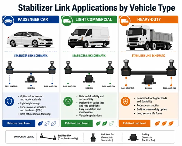 Stabilizer Link Application Differences by Vehicle Type Different stabilizer link applications across vehicle types