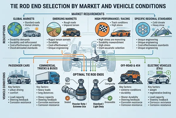 tie rod end selection by vehicle load road and climate conditions