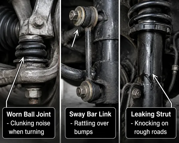 Ball joint knocking noise diagnosis pattern Ball joint noise diagnosis versus sway bar link and strut noise