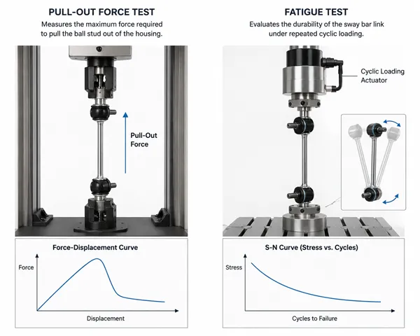 Sway Bar Link Pull-Out Force and Fatigue Test Sway bar link pull-out force and fatigue testing
