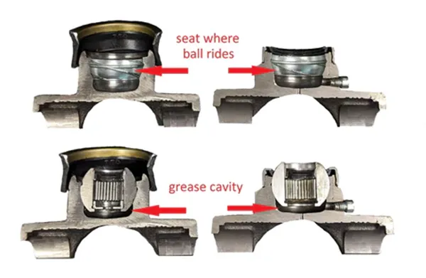 Greasable vs sealed ball joint design comparison
