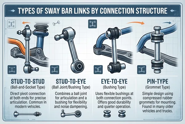 types of sway bar links by connection structure