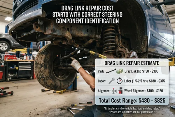 cost to repair a drag link including parts labor and alignment