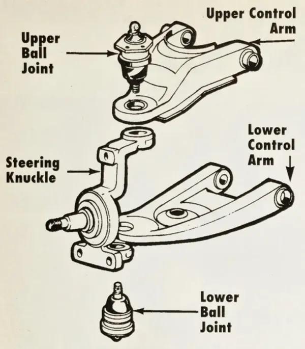 Upper and lower ball joints in a suspension system upper vs lower ball joints suspension position diagram
