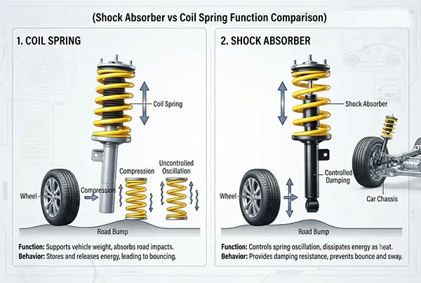 Shock absorber and coil spring function comparison shock absorber vs coil spring function comparison