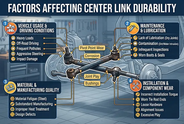 factors affecting center link durability