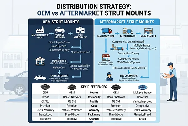 OEM vs aftermarket strut mounts distribution strategy