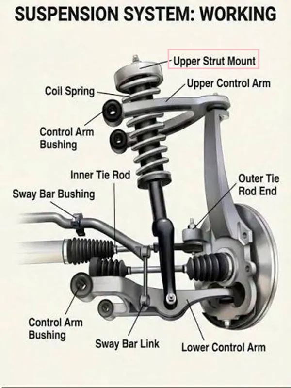 strut mount suspension connection