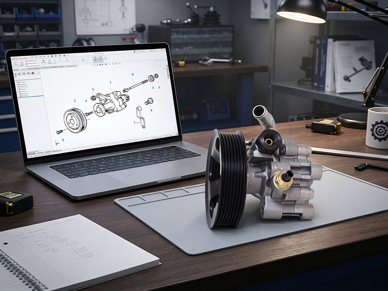 Sample-based power steering pump development and customization