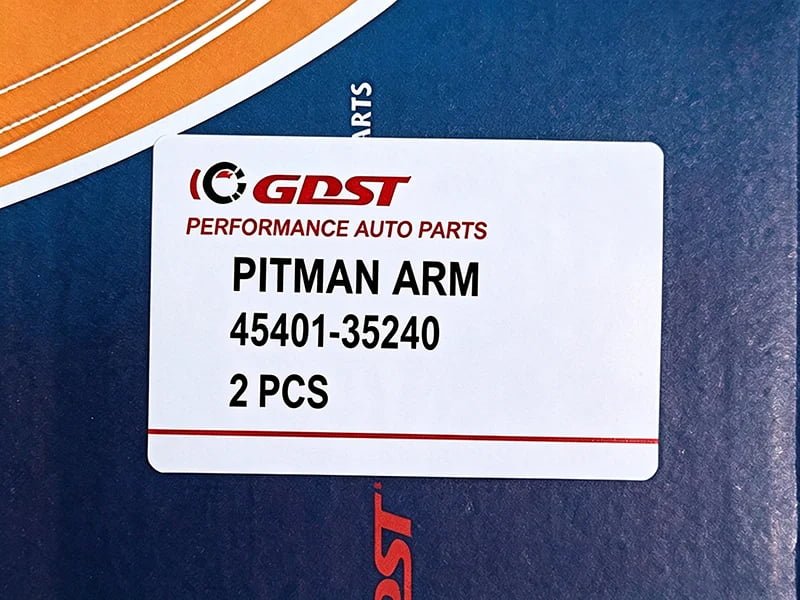 Custom color labels for branded pitman arm
